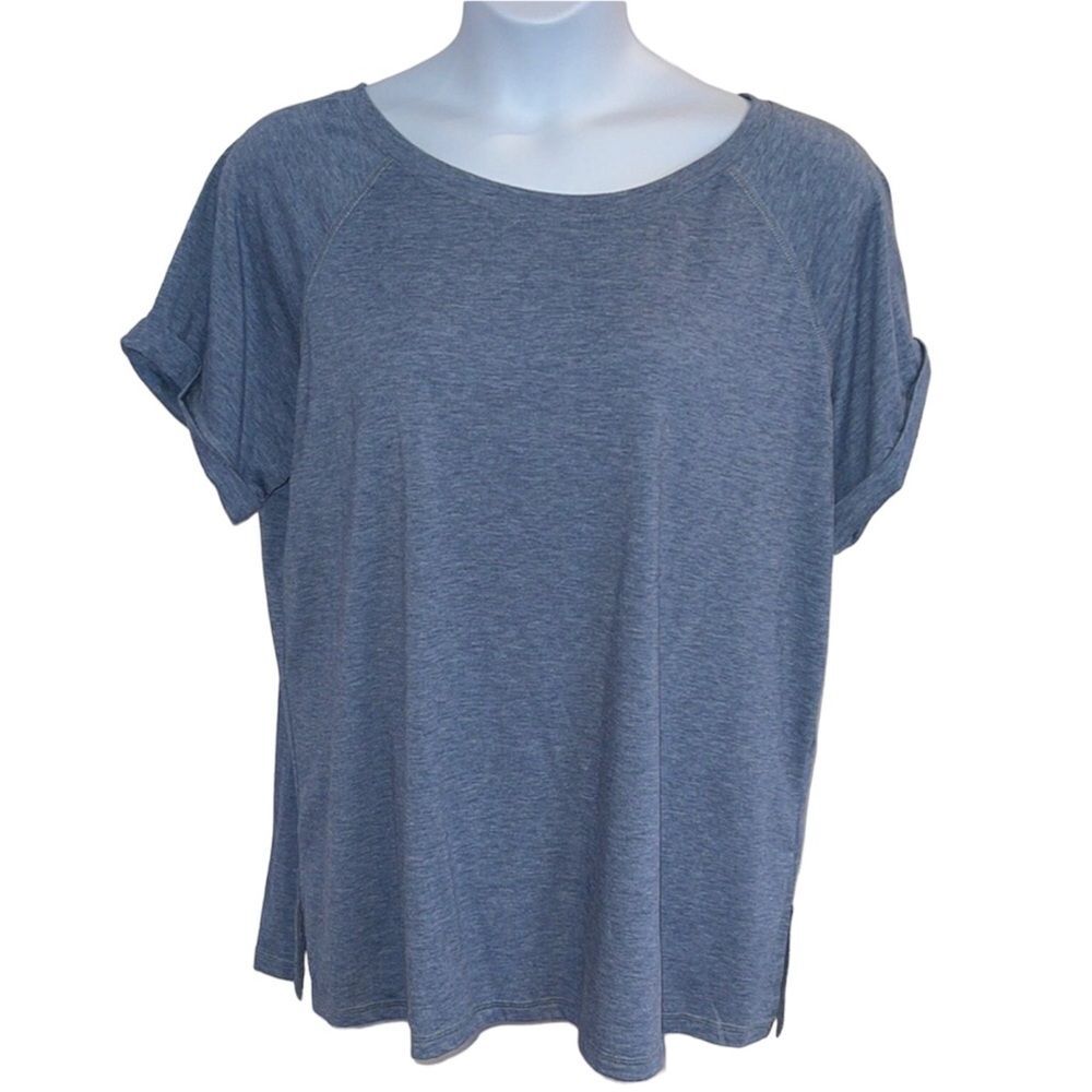 Simple tee Cuffed blue tunic tee size 2XL
